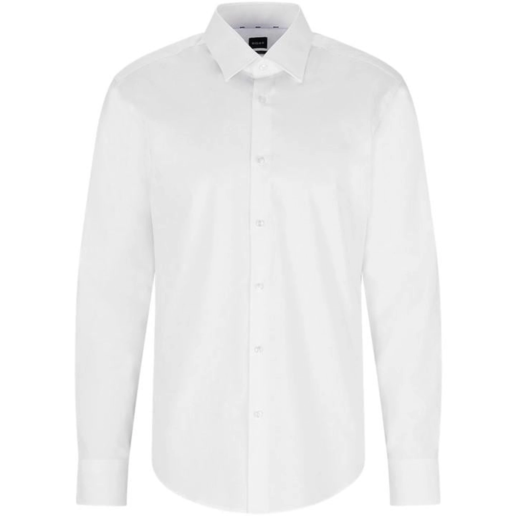 Hugo Boss Men's Long Sleeve Plain Shirt - White
